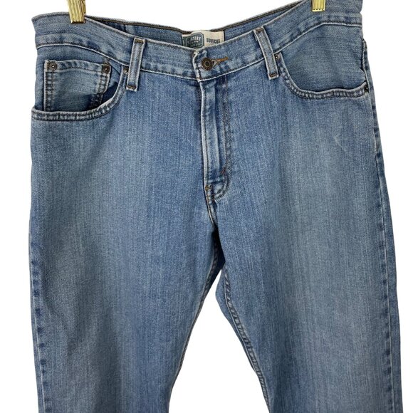 Levis Signature Bootcut Blue Denim Jeans Distressed Hem Mens Size 34X34 - Picture 2 of 13